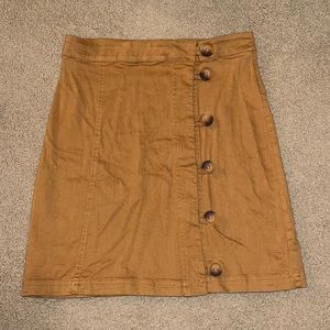 Francesca’s: Mustard Button Skirt